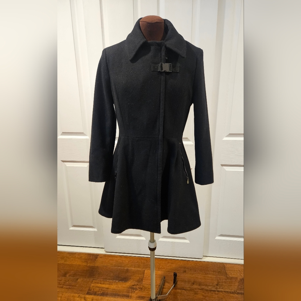 Women's Black Wool Coat Calvin Klein